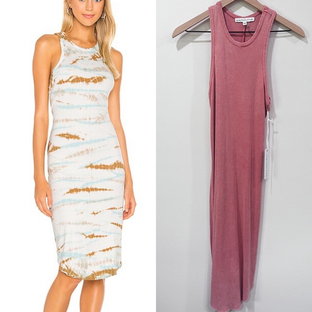 NWT Young Broke and Fabulous Robbie Tank Dress in xsmall, ribbed, tank, midi
